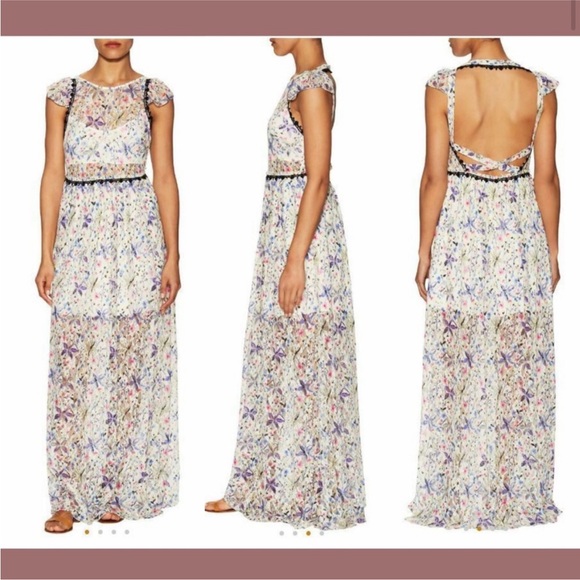 Free People Cherry Blossom Maxi Dress Spring Garden Combo 2 boho romantic lined - Picture 2 of 10